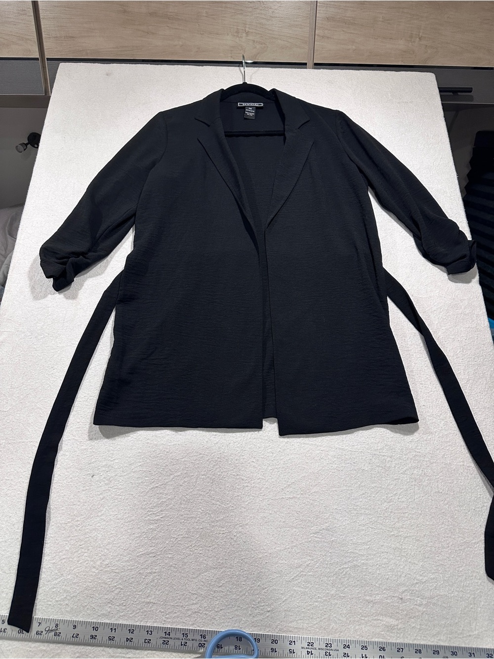 NYCC Black Belted Open-Front Blazer